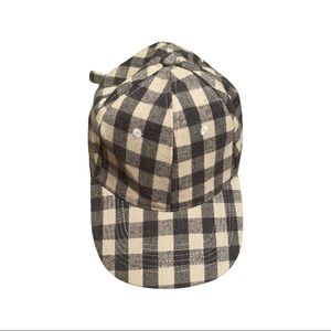 Off White/Grey Gingham Hat